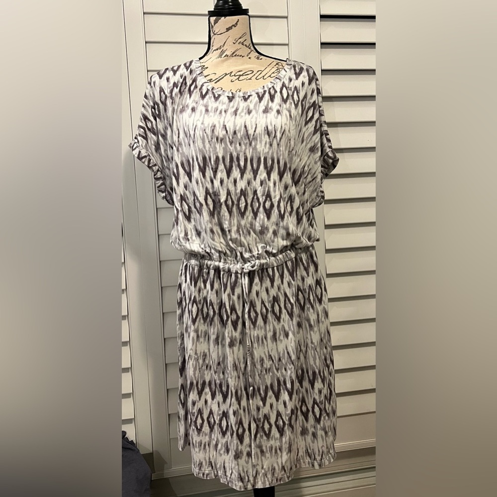 Hilary Radley Womens Short Sleeve Dress Gray. Size XL